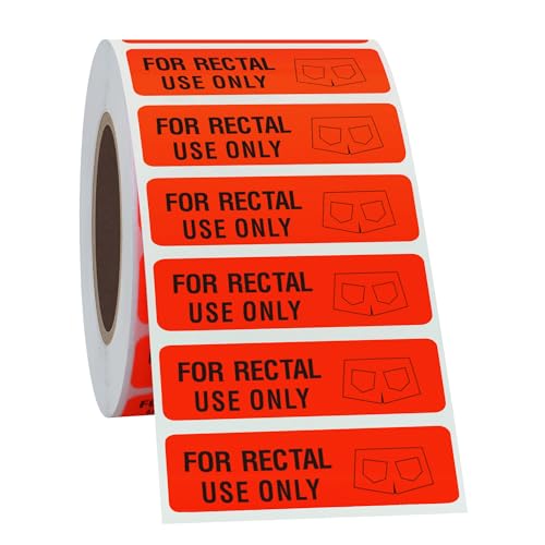 Hycodest Shorts-Aufkleber Leucht-Etiketten fluoreszierendes Papier nur für den rektalen Gebrauch, 500 Aufkleber, 38x10 mm, rot von hycodest