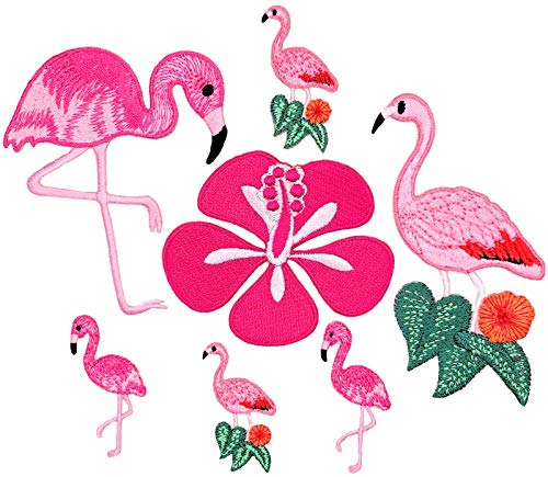 i-Patch - Patches - 0245 - Flamingo - Vogel - Marabu - Reiher - Stelzvogel - Löffler - Tiere - Zoo - Applikation - Aufbügler - Flicken - Aufnäher - Sticker - Badges - Bügelbild - zum aufbügeln von i-Patch