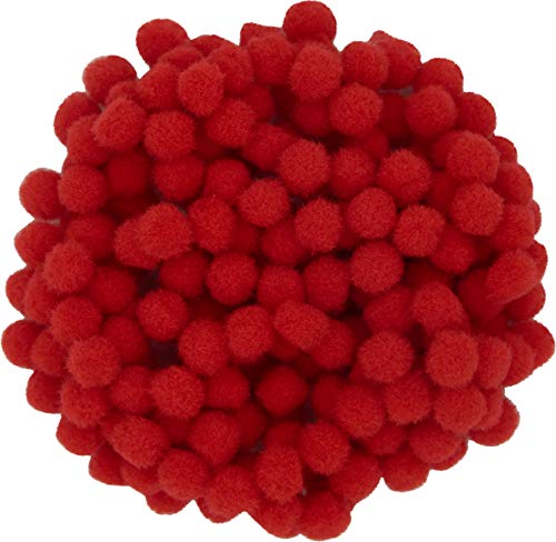i-mondi® 200 mini pompons zum basteln rot in 10mm klein bastel zubehör pom pom bunt kugeln ponpons deko pompom plüsch von i-mondi