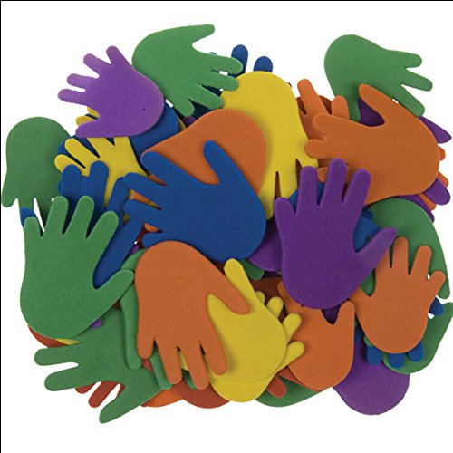 i-mondi® Moosgummi-Hände, 60 Stück, Größen und Farben Sortiert, selbstklebend von i-mondi