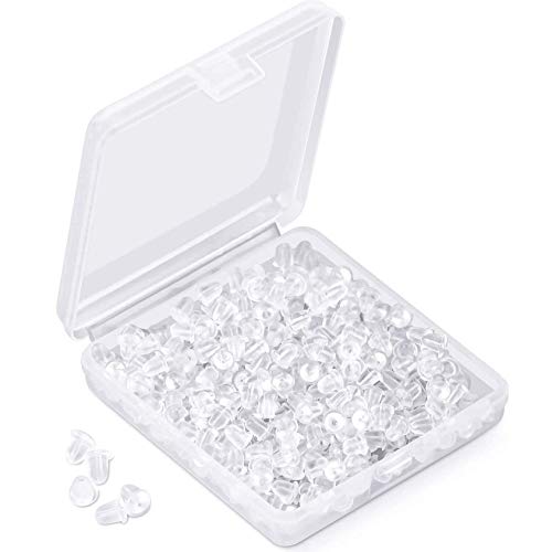 Silikon Ohrhaken Soft Clear Sicherheit Backstops Bullet Clutch Stopper für Haken Ohrstecker Creolen (100 STÜCKE / 50 Pairs, Durchmesser 4mm) von iBayam