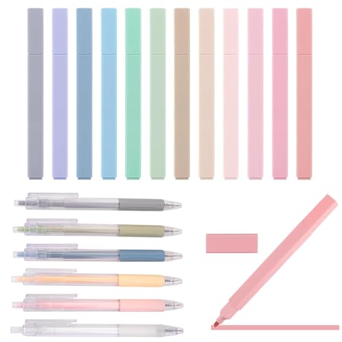 iCovalescent 18 Textmarker Pastell Set, Highlighter Pen Marker Pastell Assorted Farben, 12 Stifte Aesthetic No-Bleed Bible Highlighter und 6 Fineliner-Stiften für Journal, Büro, Schulbedarf iCovalescent 18 Textmarker Pastell Set, Highlighter Pen Marker Pastell Assorted Farben, 12 Stifte Aesthetic No-Bleed Bible Highlighter und 6 Fineliner-Stiften für Journal, Büro, Schulbedarf von iCovalescent