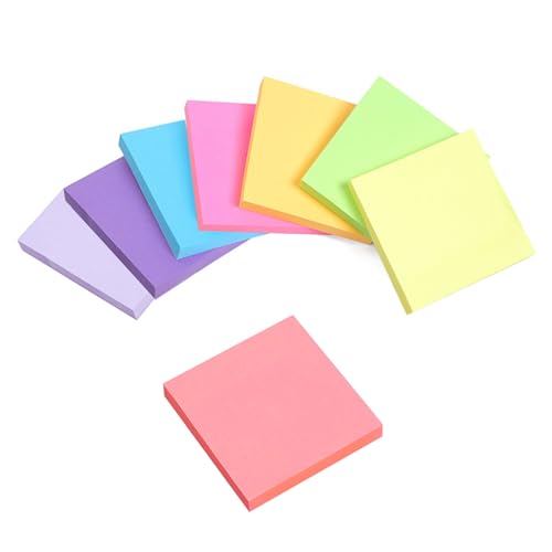 iCovalescent 800 Stück Haftnotizen 76x76mm, Bunte Quadratische Selbstklebende Haftnotizzettel, Leicht zu Beschreiben, für Notizen, To-Do-Listen und Erinnerungen(8 Farben) von iCovalescent