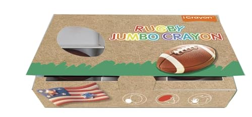 6 Farben Buntstifte für Kleinkinder im Alter von 1–3 Jahren, American Football von iCrayon