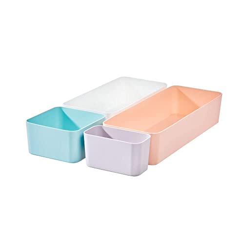 iDesign Schubladentrenner, umsetzbare Sortierboxen für eine individuelle Ordnung by Rosanna Pansino, Ablagesystem aus recyceltem Kunststoff im 4-er Set, mehrfarbig iDesign Schubladentrenner, umsetzbare Sortierboxen für eine individuelle Ordnung by Rosanna Pansino, Ablagesystem aus recyceltem Kunststoff im 4-er Set, mehrfarbig von InterDesign