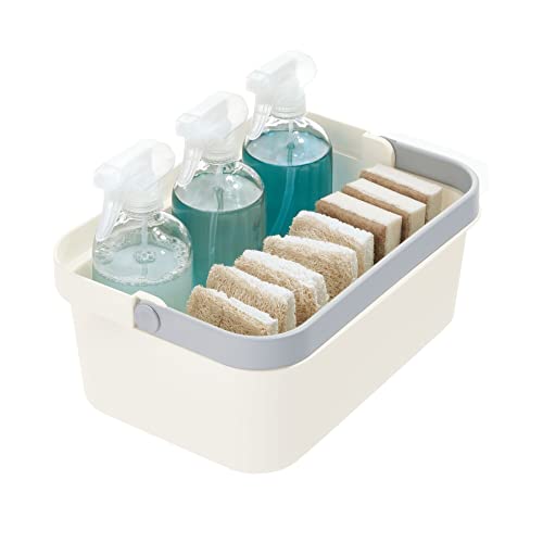 iDesign Sortierbox zur Badezimmer Aufbewahrung&Organisation, Organizer mit Griff aus BPA-freiem, recyceltem Kunststoff, Aufbewahrungsbox für Haushaltsgegenstände, hellgrau/weiß, 13x22,2x32,7 cm, 08771 von InterDesign