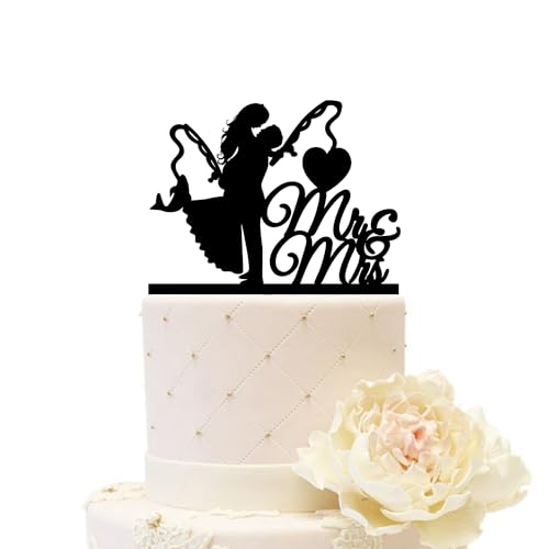 iEventStar Tortenaufsatz für Hochzeitstorte mit Angler, Brautpaar, personalisierbar, für Brautparty, Antrag, Jahrestag, Party, Kuchendekoration, Fischpaar 1, Schwarz iEventStar Tortenaufsatz für Hochzeitstorte mit Angler, Brautpaar, personalisierbar, für Brautparty, Antrag, Jahrestag, Party, Kuchendekoration, Fischpaar 1, Schwarz von iEventStar