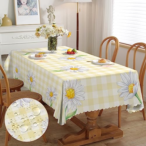 Tischdecke Rechteckig Florals Gartentischdecke Fleckschutz Pflegeleicht Abwaschbar Schmutzabweisend Table Cloth für Küche, Esstisch, Couchtisch, Parteien, Abendessen von iEvery