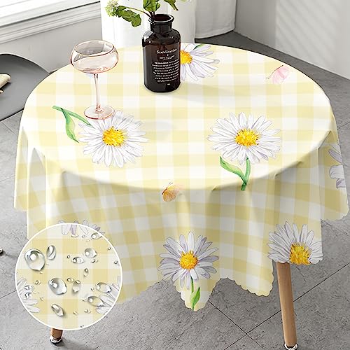 Herbst Tischdecke Rund 150 cm Florals landhausstil Tischdecke für Draußen Fleckschutz Pflegeleicht Abwaschbar Schmutzabweisend Table Cloth für Küche, Esstisch, Couchtisch, Parteien, Abendessen von iEvery