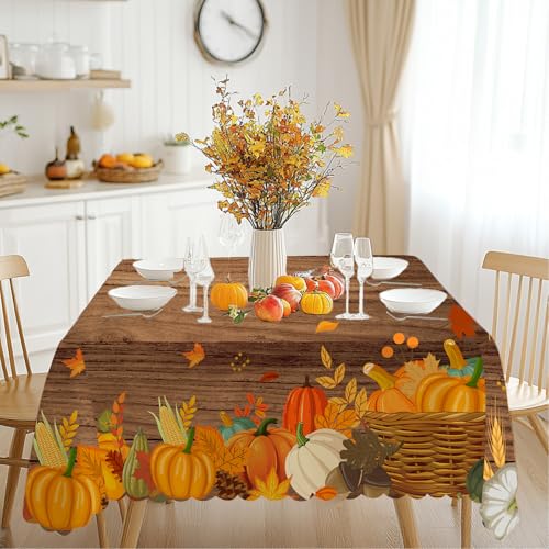 iEvery Herbst Tischdecke Rechteckig 110x140 cm, Erntedankfest Herbsternte Orange Kürbis Tischdecke, Gartentischdecke Abwaschbar Outdoor Wetterfest Table Cloth für Party Halloween Urlaub Dekoration iEvery Herbst Tischdecke Rechteckig 110x140 cm, Erntedankfest Herbsternte Orange Kürbis Tischdecke, Gartentischdecke Abwaschbar Outdoor Wetterfest Table Cloth für Party Halloween Urlaub Dekoration von iEvery