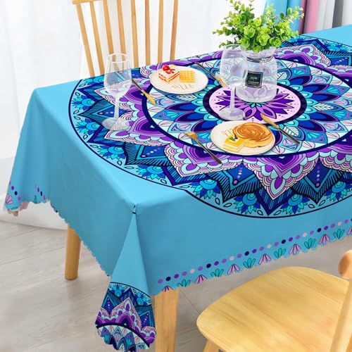 iEvery Tischdecke Abwaschbar, Boho Mandala Gartentischdecke Rechteckig Wetterfest Floral Table Cloth Polyester Tischdecke Waterproof für Outdoor Gartentisch Küche Esstisch Garten 140x180 cm iEvery Tischdecke Abwaschbar, Boho Mandala Gartentischdecke Rechteckig Wetterfest Floral Table Cloth Polyester Tischdecke Waterproof für Outdoor Gartentisch Küche Esstisch Garten 140x180 cm von iEvery