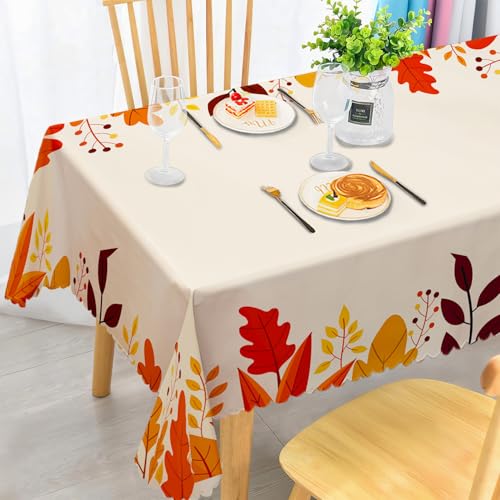 iEvery Tischdecke Herbst Abwaschbar, Herbstliche Ahornblätter Tischdecke Dekoration, Gartentischdecke Rechteckig Wetterfest Outdoor Polyester Table Cloth für Küche Erntedankfest 140x180 cm iEvery Tischdecke Herbst Abwaschbar, Herbstliche Ahornblätter Tischdecke Dekoration, Gartentischdecke Rechteckig Wetterfest Outdoor Polyester Table Cloth für Küche Erntedankfest 140x180 cm von iEvery