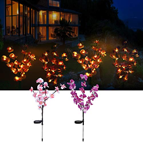 Solar LED Orchidee Blume Fairy Lights, 2pcs batteriebetriebene String Lichter für Baum Garten Haus Ambiente Hochzeit Hof Party im Freien Dekor von iFCOW