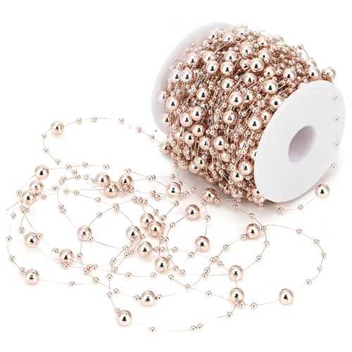iFCOW 30M Perlenschnur, Rose Gold ABS Imitation Perlenschnur Perlen Kette für DIY Handwerk Girlande Hochzeit Mittelstücke Party Supplies iFCOW 30M Perlenschnur, Rose Gold ABS Imitation Perlenschnur Perlen Kette für DIY Handwerk Girlande Hochzeit Mittelstücke Party Supplies von iFCOW