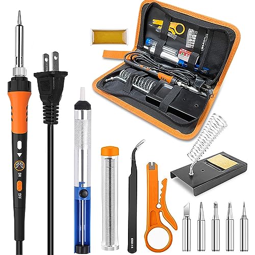 iFCOW Lötpistole Kit, 12 in 1 Lötkolben Premium Kit Einstellbare Temperatur 200 bis 450 ℃ 60W Lötpistole für Reparatur von iFCOW