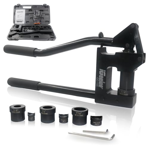 iGeelee Metall-Stanzwerkzeug-Set mit Stanzschablonen für 2,2 cm, 3,8 cm, 3,8 cm, 3,8 cm – 20 GA Stahlbolzenstanzer-Set, Hebelblech-Lochstanzer, CC-100 von iGeelee
