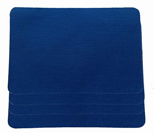 iHS Range 4er Set BLAU Bügelflicken zum Aufbügeln aus Baumwolle 10x15cm I Stoffflicken Ausbesserungsflicken Reparatur-Flicken Reparatursatz von iHS Range