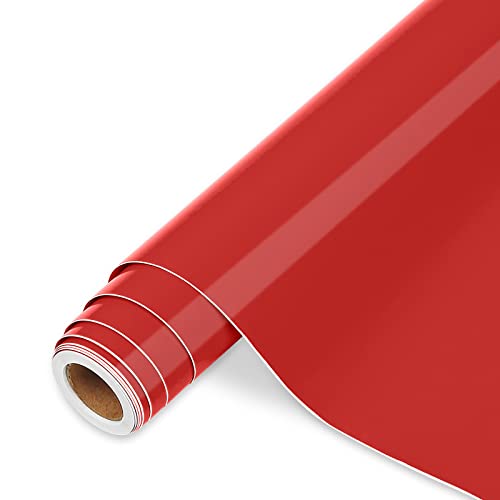 Vinylfolie Plotter Rot, 30.5cm x 366 cm Glänzend Rot Plotterfolie selbstklebend Vinyl, Rot Plotterfolie Vinyl Für Cricut, Silhouette Cameo, die meisten Schneidemaschine von iImagine Vinyl