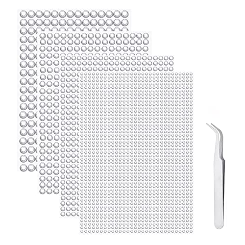 iJiZuo 1792 Stück Glitzersteine Selbstklebend 4 Blatt Strass Aufkleber, Silberne Strasss Größe Mixed Selbstklebende Strasssteine, für DIY Fingernagel Handy-Kleidung Dekorationen, Klar iJiZuo 1792 Stück Glitzersteine Selbstklebend 4 Blatt Strass Aufkleber, Silberne Strasss Größe Mixed Selbstklebende Strasssteine, für DIY Fingernagel Handy-Kleidung Dekorationen, Klar von iJiZuo