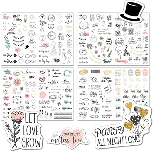 iJiZuo Sticker Hochzeit Gästebuch (230 Motive), Aufkleber für Hochzeitsgästebuch, Vintage Love Sticker für Fotoalbum mit viel Liebe, Wedding Deko mit Herz iJiZuo Sticker Hochzeit Gästebuch (230 Motive), Aufkleber für Hochzeitsgästebuch, Vintage Love Sticker für Fotoalbum mit viel Liebe, Wedding Deko mit Herz von iJiZuo