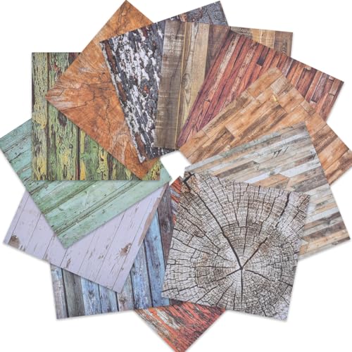 Holz-Scrapbook-Papierblock, glatte Textur, gemustertes Kartonpapier, 15,2 x 15,2 cm, 24 Blatt, einseitiges Junk-Tagebuch, Scrapbooking-Papier für DIY-Origami-Kartenherstellung, Kunst, Collage von iKammo