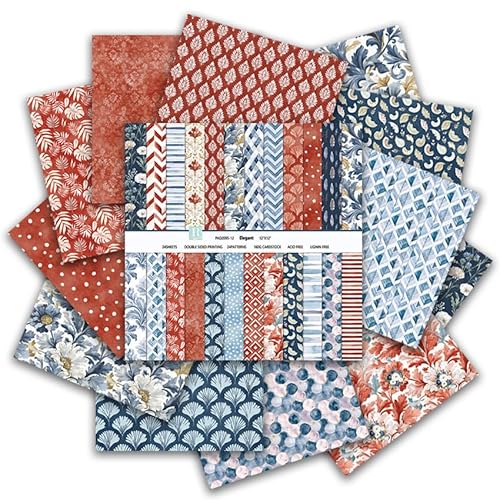 Scrapbook-Papier, 30,5 x 30,5 cm, Vintage-Stil, böhmisches Muster, Bastelpapier, 24 Blatt, doppelseitig, Bobo, Blumenmuster, Scrapbooking, Karton, Papierblock für Urlaub, Karten, DIY, Origami-Papier. Scrapbook-Papier, 30,5 x 30,5 cm, Vintage-Stil, böhmisches Muster, Bastelpapier, 24 Blatt, doppelseitig, Bobo, Blumenmuster, Scrapbooking, Karton, Papierblock für Urlaub, Karten, DIY, Origami-Papier. von iKammo