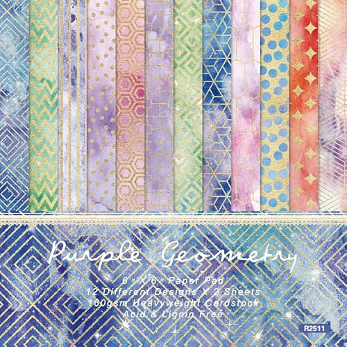 Vintage Boho Scrapbook Paper Pad Golden Watercolor Patterned Cardstock Paper 6x6 ,24 Sheets Single Side Junk Journal Scrapbooking Papers for DIY Origami Card Making Art Collage Decorative Papers von iKammo