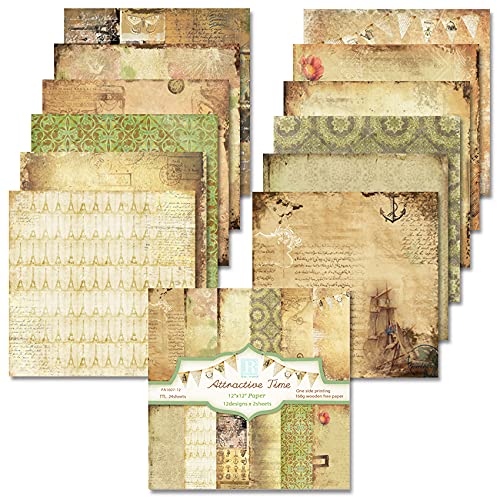 iKammo 30,5 cm 30,5 cm Vintage-Scrapbook-Papierblock, zwei von 12 Farben, Rahmenmaterial, Papier, einseitig, Scrapbook, Karton, Papierblock für Urlaub, Kartenherstellung, DIY, Origami, dekoratives iKammo 30,5 cm 30,5 cm Vintage-Scrapbook-Papierblock, zwei von 12 Farben, Rahmenmaterial, Papier, einseitig, Scrapbook, Karton, Papierblock für Urlaub, Kartenherstellung, DIY, Origami, dekoratives von iKammo