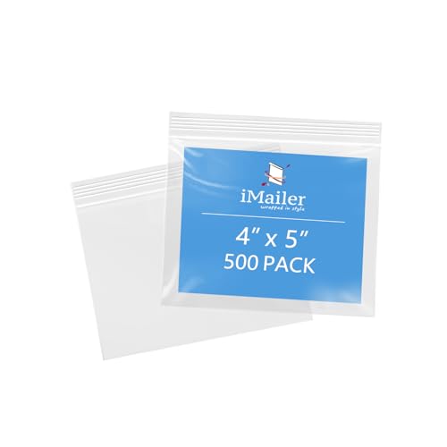 iMailer 10,2 x 12,7 cm, 500 Stück, 2 mm, wiederverschließbare Reißverschlussbeutel, kleine transparente Plastiktüten zur Aufbewahrung, Organisation, Handwerk, Snacks, Schmuck, Hardware von iMailer