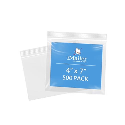 iMailer 10,2 x 17,8 cm, 500 Stück, 2 mm, wiederverschließbare Reißverschlussbeutel, kleine transparente Plastiktüten zur Aufbewahrung, Organisation, Handwerk, Snacks, Schmuck, Hardware von iMailer