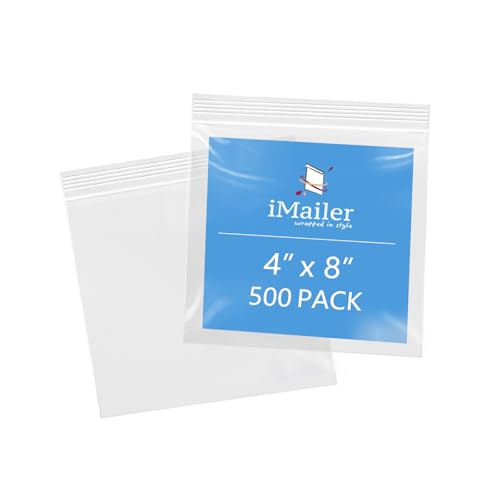 iMailer 10,2 x 20,3 cm, 500 Stück, 2 mm, wiederverschließbare Reißverschlussbeutel, kleine transparente Plastiktüten zur Aufbewahrung, Organisation, Handwerk, Snacks, Schmuck, Hardware von iMailer
