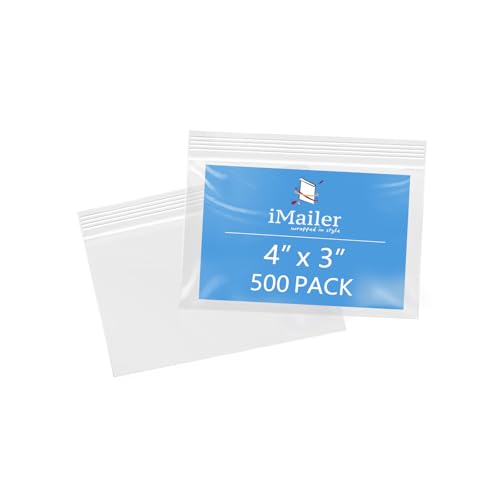 iMailer 10,2 x 7,6 cm, 500 Stück, 2 mm, wiederverschließbare Reißverschlussbeutel, kleine transparente Plastiktüten zur Aufbewahrung, Organisation, Handwerk, Snacks, Schmuck, Hardware von iMailer