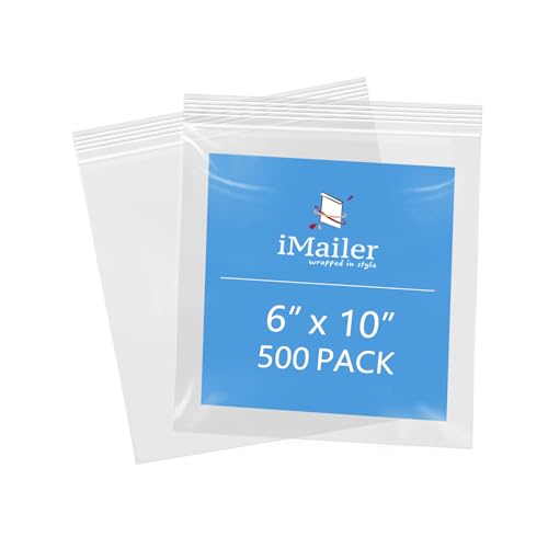 iMailer 15,2 x 25,4 cm, 500 Stück, 2 mm, wiederverschließbare Reißverschlussbeutel, kleine transparente Plastiktüten zur Aufbewahrung, Organisation, Handwerk, Snacks, Schmuck, Hardware iMailer 15,2 x 25,4 cm, 500 Stück, 2 mm, wiederverschließbare Reißverschlussbeutel, kleine transparente Plastiktüten zur Aufbewahrung, Organisation, Handwerk, Snacks, Schmuck, Hardware von iMailer
