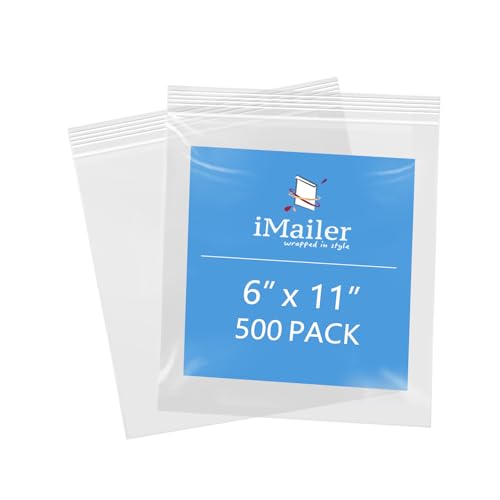 iMailer 15,2 x 27,9 cm, 500 Stück, 2 mm, wiederverschließbare Reißverschlussbeutel, kleine transparente Plastiktüten zur Aufbewahrung, Organisation, Handwerk, Snacks, Schmuck, Hardware iMailer 15,2 x 27,9 cm, 500 Stück, 2 mm, wiederverschließbare Reißverschlussbeutel, kleine transparente Plastiktüten zur Aufbewahrung, Organisation, Handwerk, Snacks, Schmuck, Hardware von iMailer