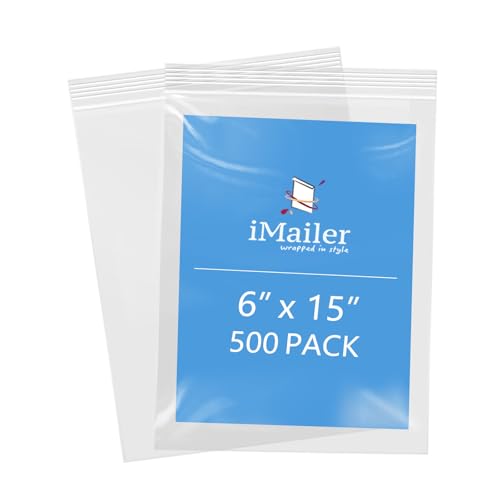 iMailer 15,2 x 38,1 cm, 500 Stück, 2 mm, wiederverschließbare Reißverschlussbeutel, kleine transparente Plastiktüten zur Aufbewahrung, Organisation, Handwerk, Snacks, Schmuck, Hardware iMailer 15,2 x 38,1 cm, 500 Stück, 2 mm, wiederverschließbare Reißverschlussbeutel, kleine transparente Plastiktüten zur Aufbewahrung, Organisation, Handwerk, Snacks, Schmuck, Hardware von iMailer