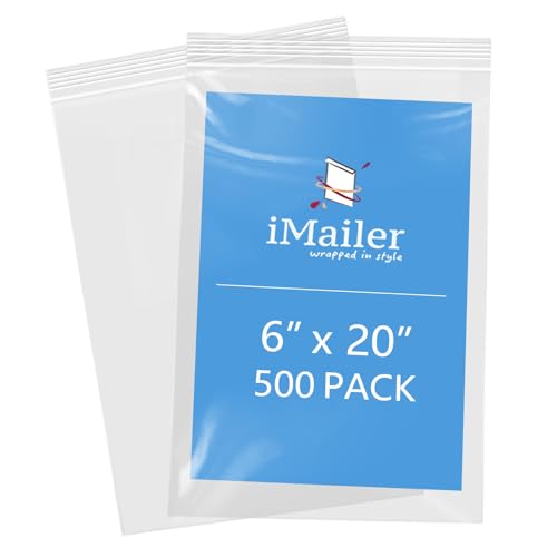 iMailer 15,2 x 50,8 cm, 500 Stück, 2 mm, wiederverschließbare Reißverschlussbeutel, kleine transparente Plastiktüten zur Aufbewahrung, Organisation, Handwerk, Snacks, Schmuck, Hardware iMailer 15,2 x 50,8 cm, 500 Stück, 2 mm, wiederverschließbare Reißverschlussbeutel, kleine transparente Plastiktüten zur Aufbewahrung, Organisation, Handwerk, Snacks, Schmuck, Hardware von iMailer