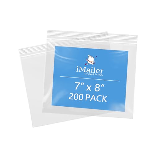 iMailer - 17,8 x 20,3 cm, 200 Stück, 2 mm wiederverschließbare Reißverschlussbeutel, transparente Plastiktüten mit Reißverschluss oben für Aufbewahrung, Organisation, Handwerk, Reisen iMailer - 17,8 x 20,3 cm, 200 Stück, 2 mm wiederverschließbare Reißverschlussbeutel, transparente Plastiktüten mit Reißverschluss oben für Aufbewahrung, Organisation, Handwerk, Reisen von iMailer