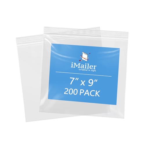 iMailer - 17,8 x 22,9 cm, 200 Stück, 2 mm wiederverschließbare Reißverschlussbeutel, transparente Plastiktüten mit Reißverschluss oben für Aufbewahrung, Organisation, Handwerk, Reisen iMailer - 17,8 x 22,9 cm, 200 Stück, 2 mm wiederverschließbare Reißverschlussbeutel, transparente Plastiktüten mit Reißverschluss oben für Aufbewahrung, Organisation, Handwerk, Reisen von iMailer