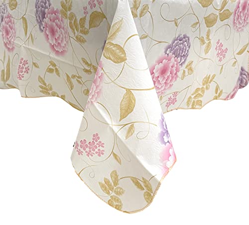 iMaylex Vinyl-Tischdecke mit Pfingstrosen, quadratisch, wasserdicht, strapazierfähig, Tischdecke für Küche, Esszimmer, Restaurant, Hochzeit, Party, Dekoration, 89,9 cm, Rosa und Lila iMaylex Vinyl-Tischdecke mit Pfingstrosen, quadratisch, wasserdicht, strapazierfähig, Tischdecke für Küche, Esszimmer, Restaurant, Hochzeit, Party, Dekoration, 89,9 cm, Rosa und Lila von iMaylex