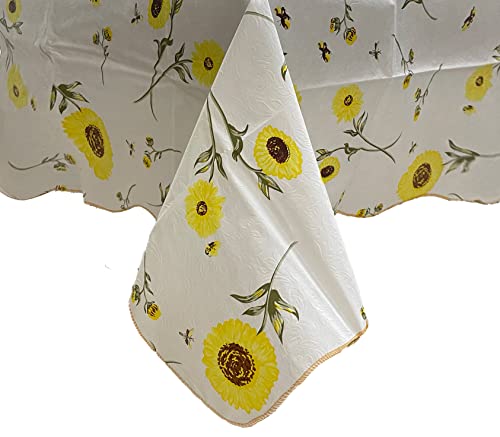 iMaylex Vinyl-Tischdecke mit Sonnenblumenmotiv, quadratisch, wasserdicht, strapazierfähig, für Küche, Esszimmer, Restaurant, Hochzeit, Party, Dekoration, 89 cm iMaylex Vinyl-Tischdecke mit Sonnenblumenmotiv, quadratisch, wasserdicht, strapazierfähig, für Küche, Esszimmer, Restaurant, Hochzeit, Party, Dekoration, 89 cm von iMaylex