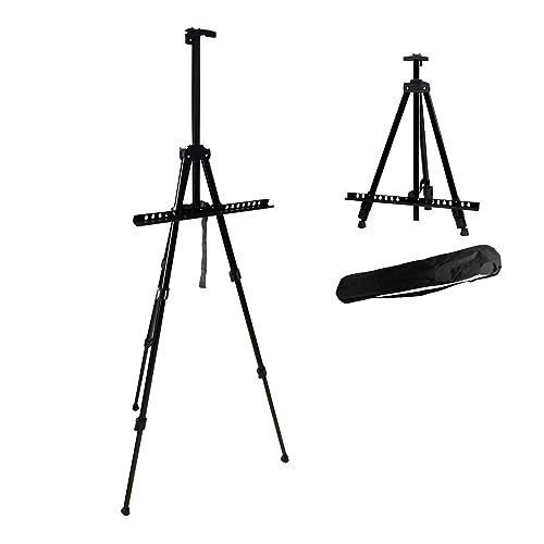 Staffelei Höhenverstellbar Easel 56-155cm,klappbar Tischstaffelei Schwarz Metall Malstaffelei Feldstaffelei, Staffeleiständer Gemälde Ständer zum Malen, Ausstellen,Hochzeit, Zeigen von iMeshbean