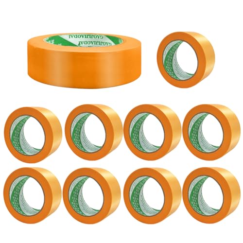 iMeshbean Goldband 30mm x 50m 10 Rollen Malerkrepp Kreppband, Maler Klebeband Profi Abklebeband Soft Tape, Papiertape Selbstklebend Masking Tape (10 Rollen 30mm x 50m) von iMeshbean