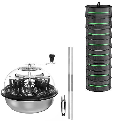 iPower 40,6 cm Knospenblatt-Schüssel-Trimmer, gedrehter Schleuderschnitt mit Edelstahlklingen, 60 cm, 8-lagig, faltbares Kräuternetzgestell mit Reißverschlüssen und Gartenschere für Hydrokulturblätter iPower 40,6 cm Knospenblatt-Schüssel-Trimmer, gedrehter Schleuderschnitt mit Edelstahlklingen, 60 cm, 8-lagig, faltbares Kräuternetzgestell mit Reißverschlüssen und Gartenschere für Hydrokulturblätter von iPower