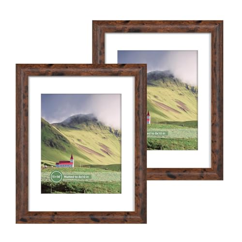 iRahmen Bilderrahmen aus Holz mit abgerundeten Ecken, 28 x 35 cm, 2 Stück, mit HD-Glas, für Bilder mit Passepartout oder 28 x 35 cm ohne Passepartout, Dunkelbraun, 2 Stück iRahmen Bilderrahmen aus Holz mit abgerundeten Ecken, 28 x 35 cm, 2 Stück, mit HD-Glas, für Bilder mit Passepartout oder 28 x 35 cm ohne Passepartout, Dunkelbraun, 2 Stück von iRahmen
