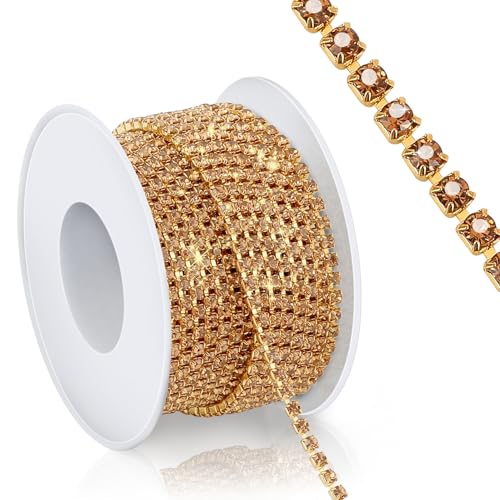 Kristall-Strass-Kette, 9,1 m, 2,5 mm, gelbe Strass-Bordstreifen, enge Klaue, Tassen, Kettenrolle für Kleidung, Nähen, Basteln, Tassen, Schmuckherstellung, Hochzeitsstrauß, DIY-Dekoration, Kleidung Kristall-Strass-Kette, 9,1 m, 2,5 mm, gelbe Strass-Bordstreifen, enge Klaue, Tassen, Kettenrolle für Kleidung, Nähen, Basteln, Tassen, Schmuckherstellung, Hochzeitsstrauß, DIY-Dekoration, Kleidung von iSKeotol