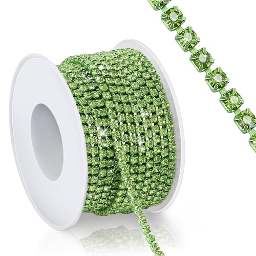 Kristall-Strass-Kette, 9,1 m, 2,5 mm, grüne Strass-Streifen, enge Klaue, Strasssteine, Kettenrolle für Kleidung, Nähen, Basteln, Tassen, Schmuckherstellung, Hochzeitsstrauß, DIY-Dekoration, Kleidung Kristall-Strass-Kette, 9,1 m, 2,5 mm, grüne Strass-Streifen, enge Klaue, Strasssteine, Kettenrolle für Kleidung, Nähen, Basteln, Tassen, Schmuckherstellung, Hochzeitsstrauß, DIY-Dekoration, Kleidung von iSKeotol