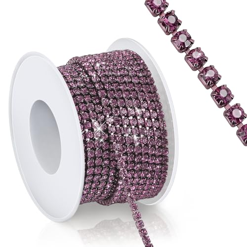 Kristall-Strass-Kette, 9,1 m, 2,5 mm, violette Strass-Streifen, geschlossene Klaue, Strasssteine, Kettenrolle für Kleidung, Nähen, Basteln, Tassen, Schmuckherstellung, Hochzeitsstrauß, DIY-Dekoration Kristall-Strass-Kette, 9,1 m, 2,5 mm, violette Strass-Streifen, geschlossene Klaue, Strasssteine, Kettenrolle für Kleidung, Nähen, Basteln, Tassen, Schmuckherstellung, Hochzeitsstrauß, DIY-Dekoration von iSKeotol