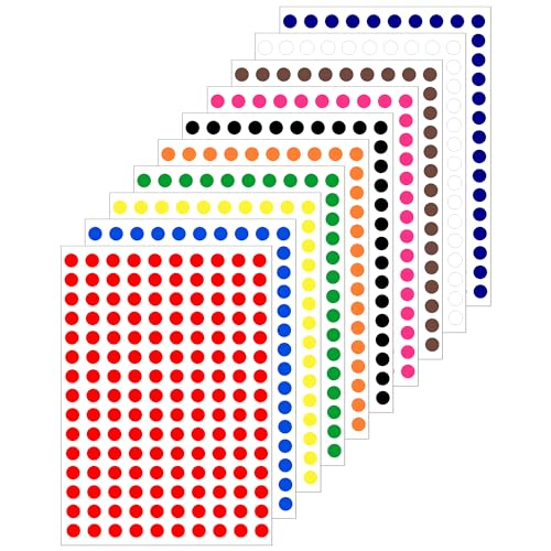 3000 Stück Punktaufkleberetiketten Klebepunkte rund 10mm Markierungspunkte Farbcodierungsaufkleber 20 Blatt bunte Klebepunktetiketten zum Beschriften -10 verschiedene Farben 3000 Stück Punktaufkleberetiketten Klebepunkte rund 10mm Markierungspunkte Farbcodierungsaufkleber 20 Blatt bunte Klebepunktetiketten zum Beschriften -10 verschiedene Farben von iSOUL