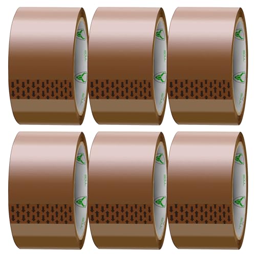 iSOUL Paketklebeband – 6 Rollen strapazierfähiges braunes Klebeband, 48 mm x 66 m, für Pakete, Verpackungen und Boxen, stark, sicher und klebend, Braunes Paketband von iSOUL