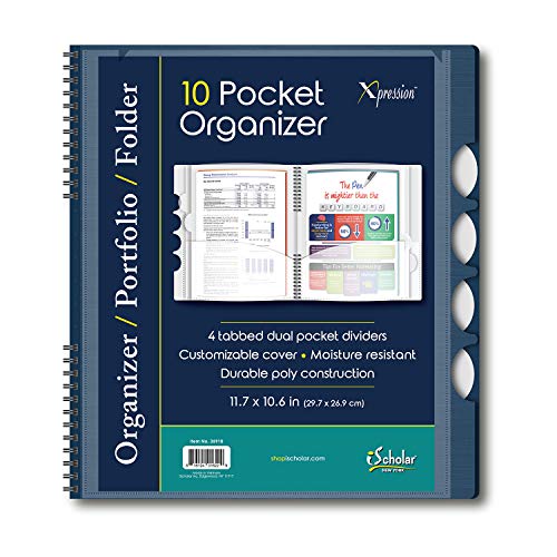 iScholar Poly-Ordner mit 10 Taschen, 31 x 27,9 cm, Farbe kann variieren (35910) von iScholar